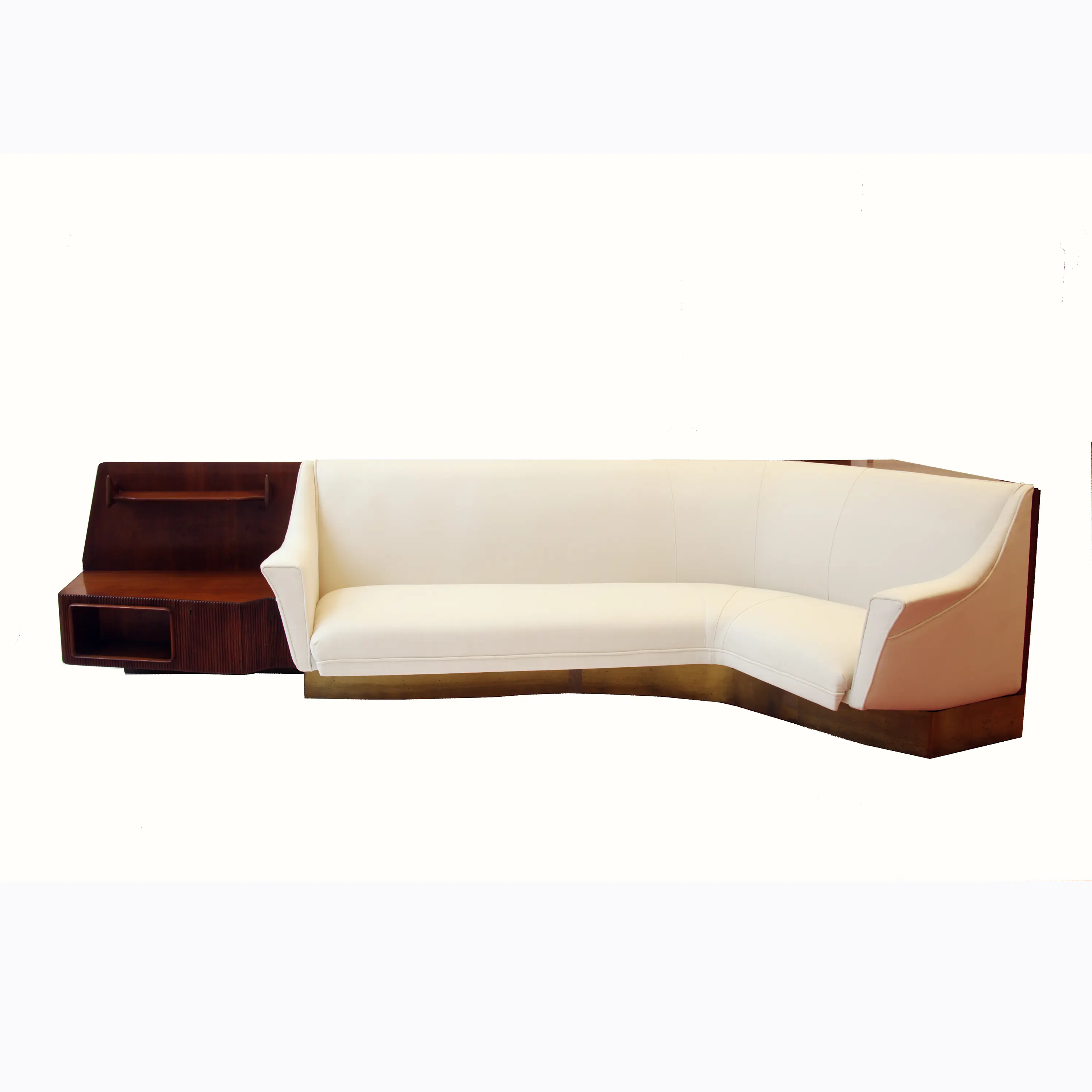Important Italian Wall Unit, Large Curved Sofa and Shelfs by Dassi, 1950 — image 1