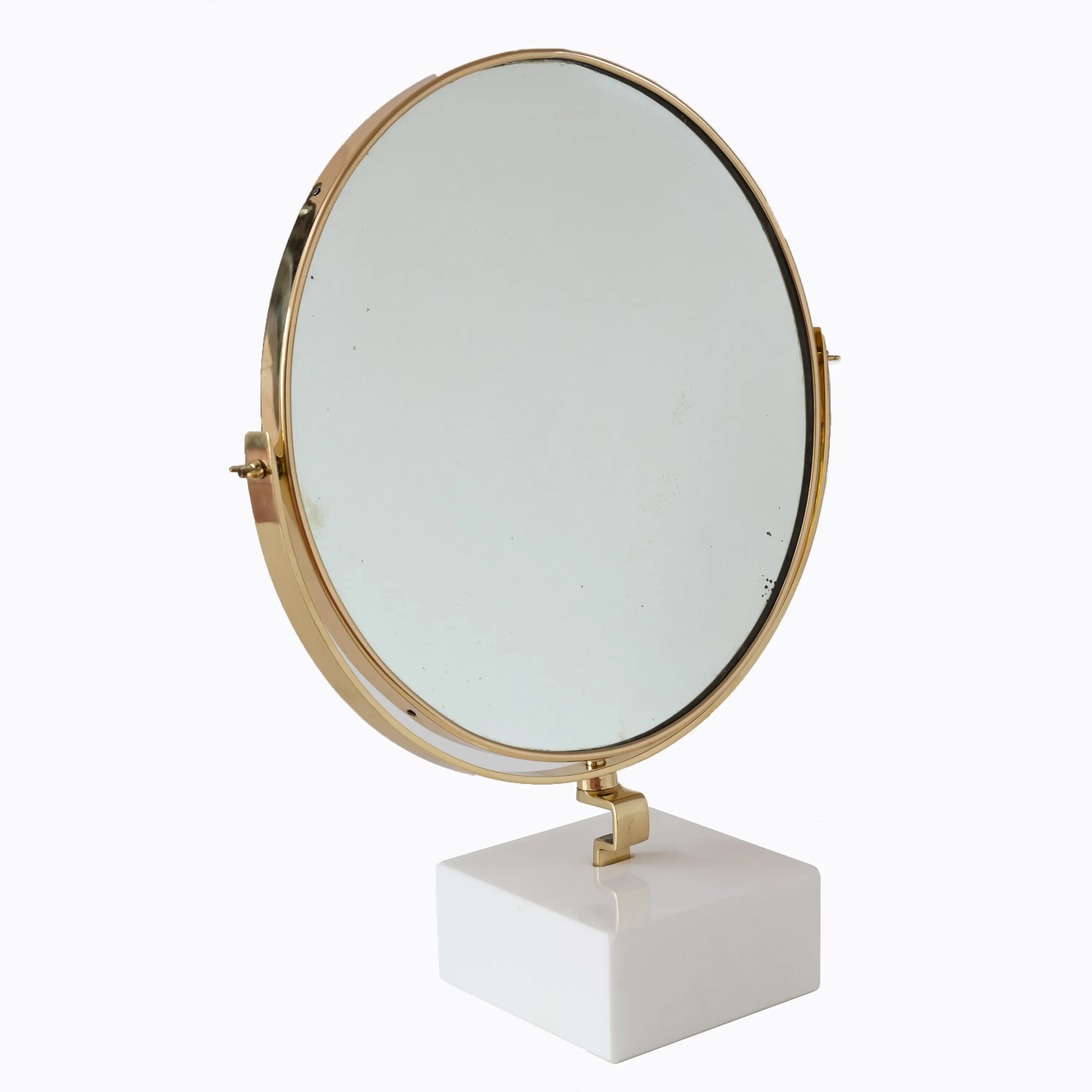 GIO PONTI vanity mirror "Fontana Arte" on white Carrara marble block,1955 — image 1