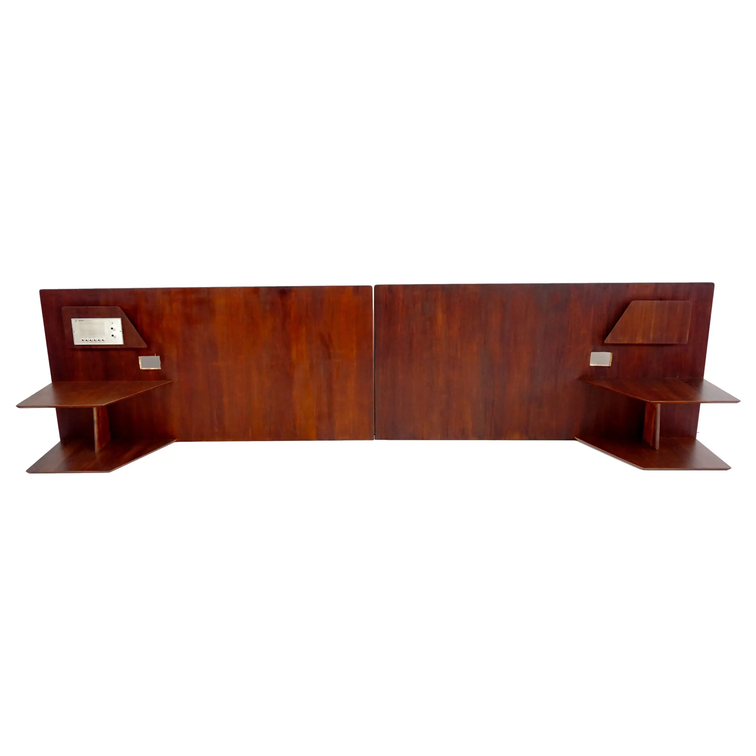 Gio Ponti, Pair of walnut Headboards from Hotel Royal Naples, 1955 — image 1