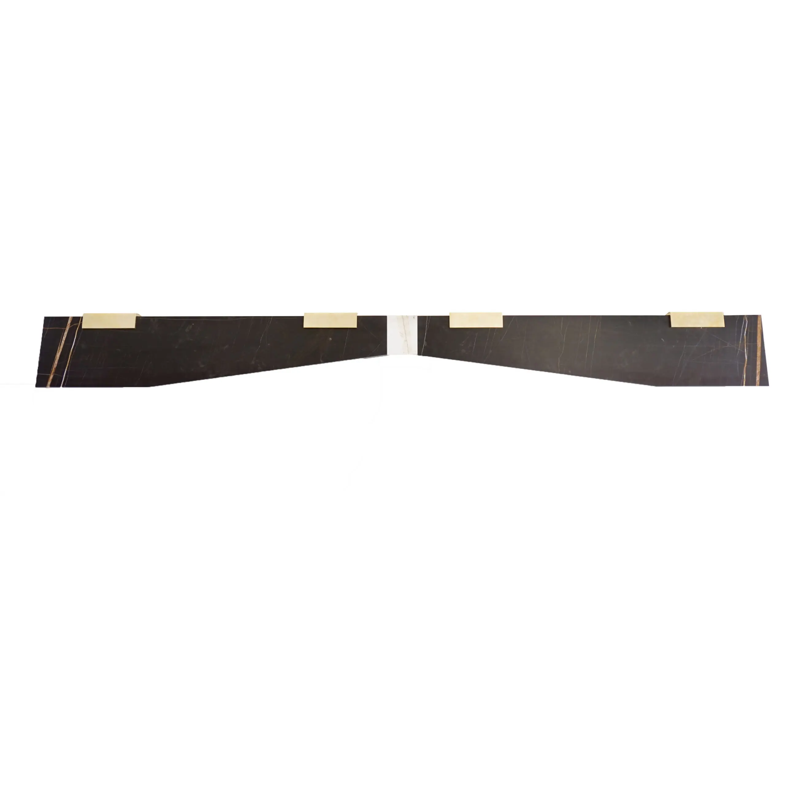 pair of wall mounted hanging marble brass consoles "Icaro Wings" by Lorenzo Ciompi,2022 — image 1