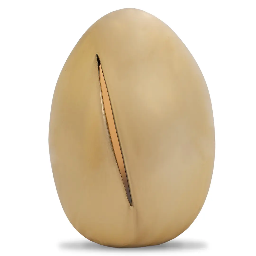 "GOLDEN EGGS" pair of golden glazed ceramic lamps, tribute to Lucio Fontana — image 1