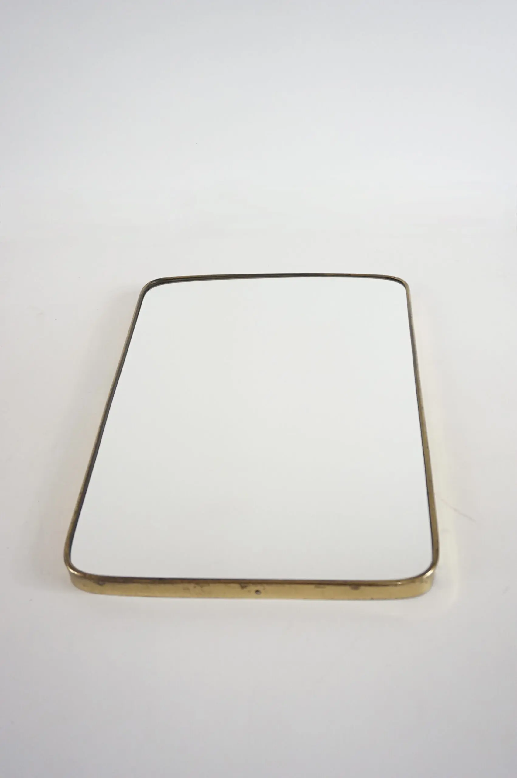 attr. Gio Ponti by Fontana Arte brass wall mirror, Hotel Bristol, 1950 — image 1