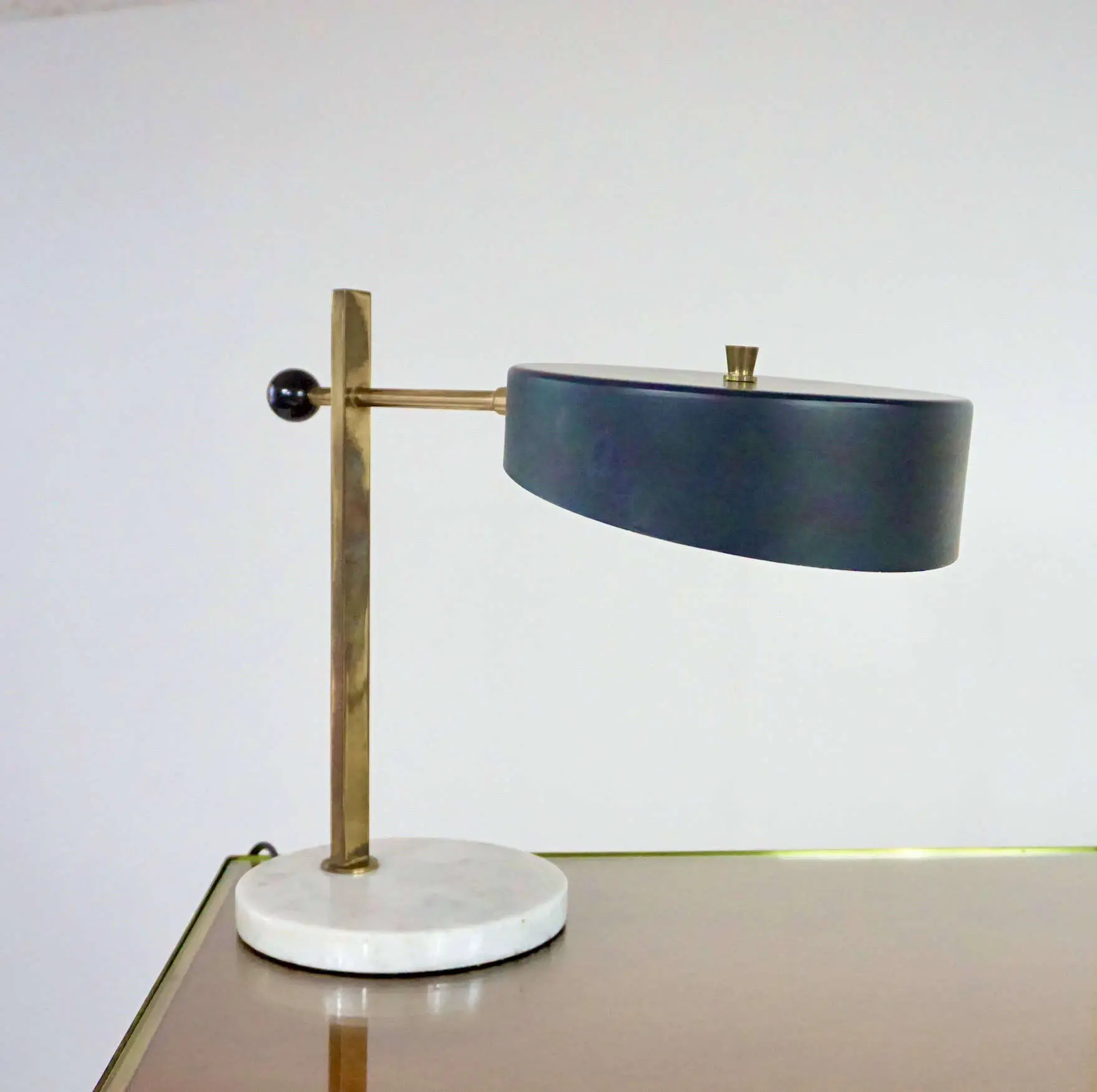 a rare stilux marble and brass table lamp, 1950 — image 1