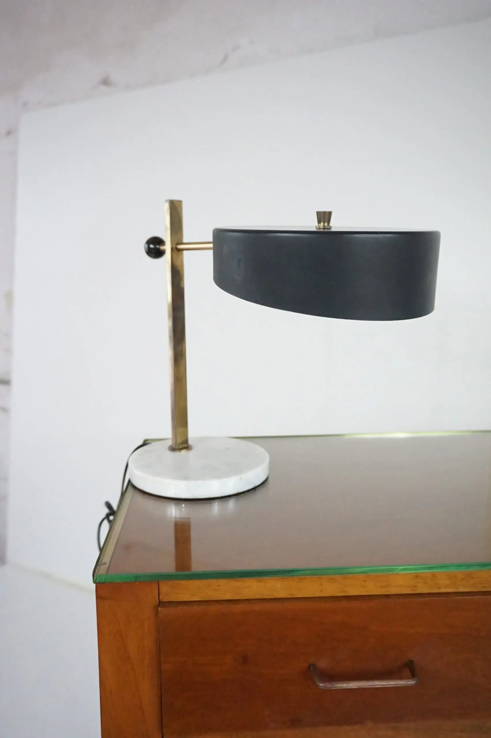 a rare stilux marble and brass table lamp, 1950 — image 3