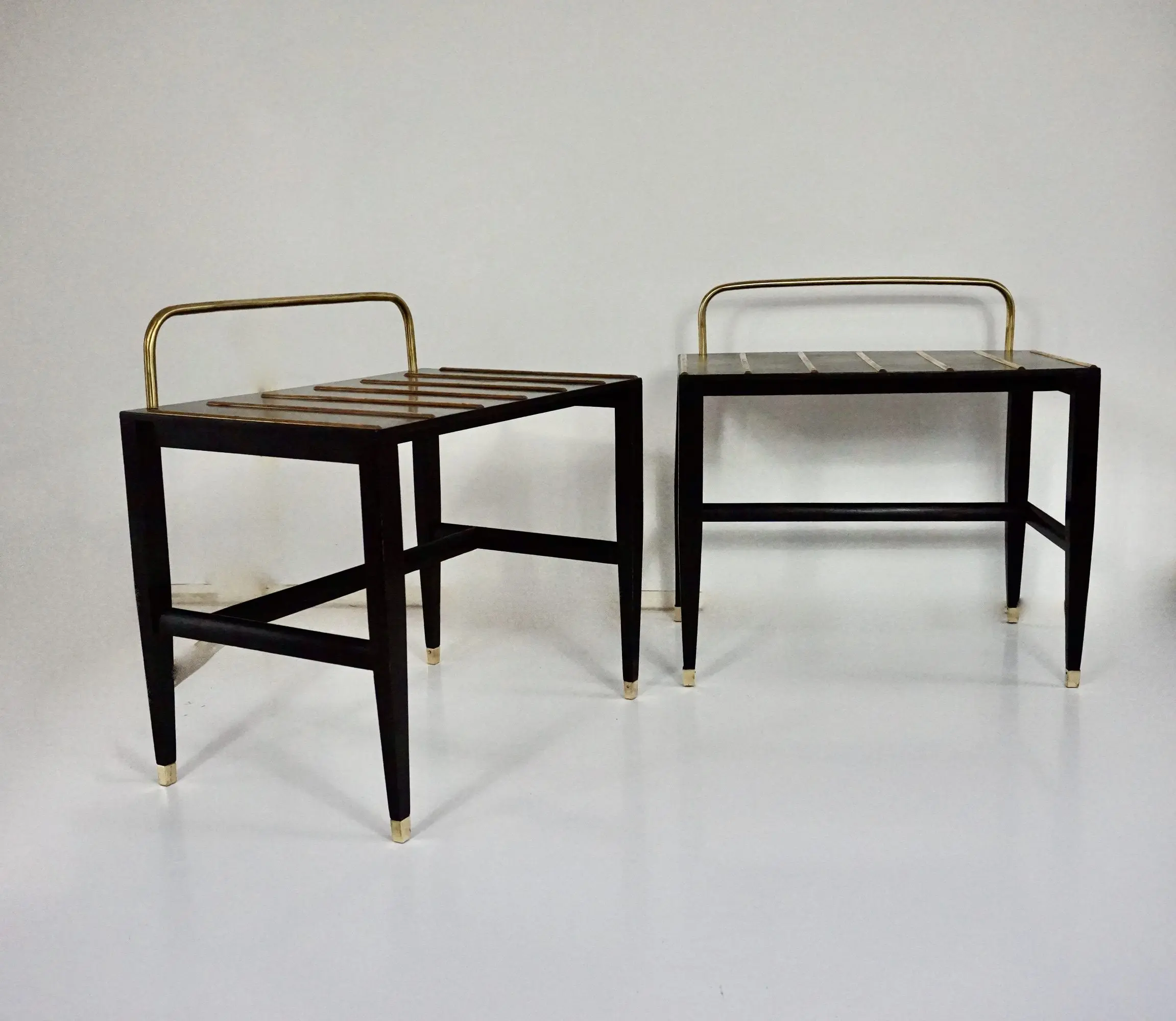 pair Gio Ponti Black Lacquered Side Tables from Hotel Royal, Naples, 1955 — image 1