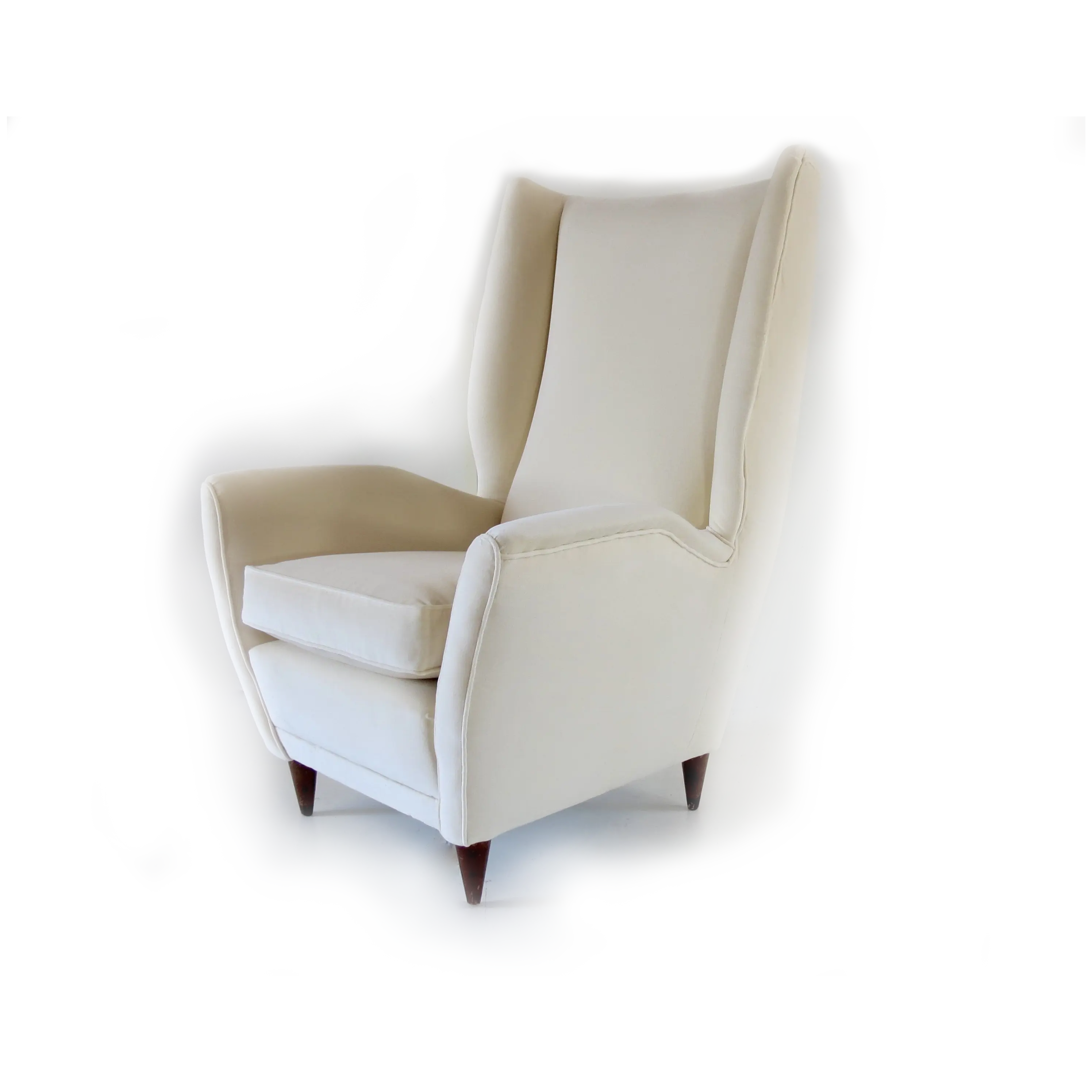 Gio Ponti Ivory Wingback Armchair N. 512, circa 1950 — image 1