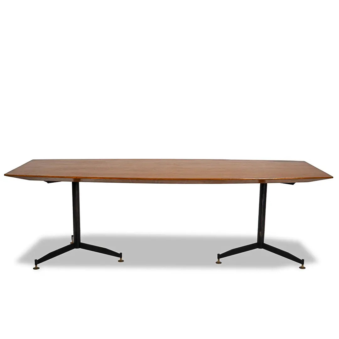 Gio Ponti Large Walnut Diamond Table from San Francesco Fopponino Milan, 1961 — image 1