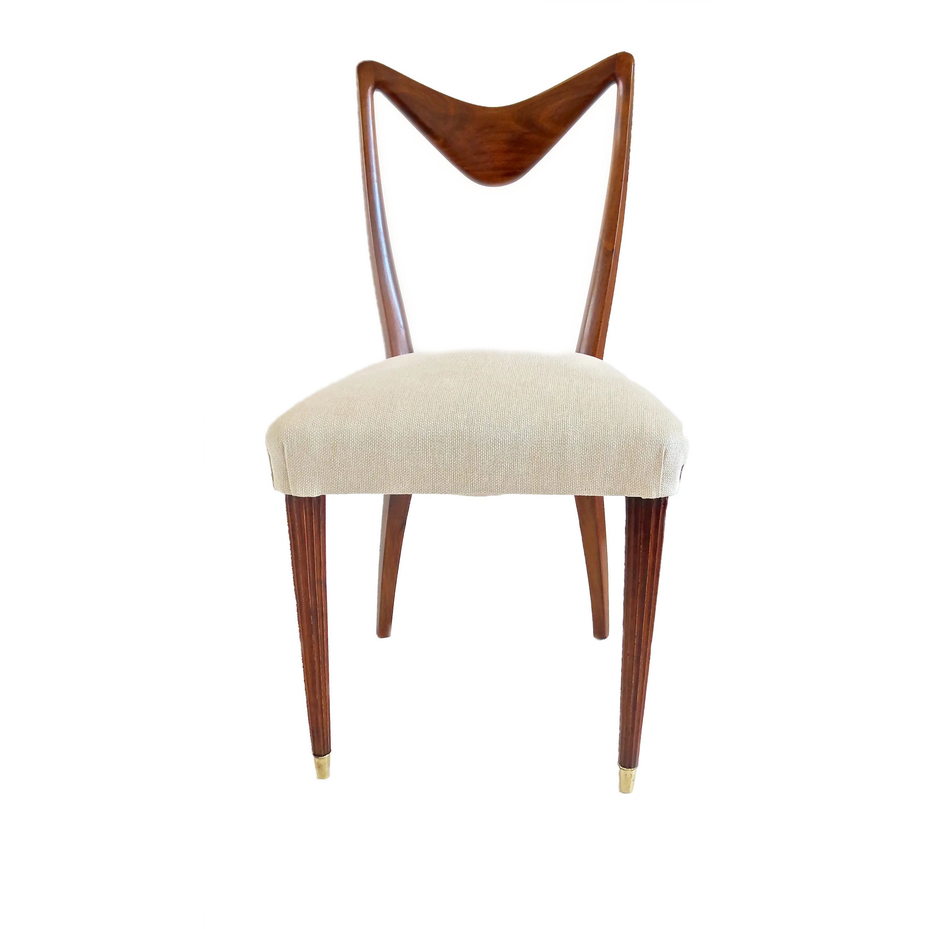 Set of Seven Walnut Dining Room Chairs by Arch, Carlo Enrico Rava, Milano, 1940 — image 1