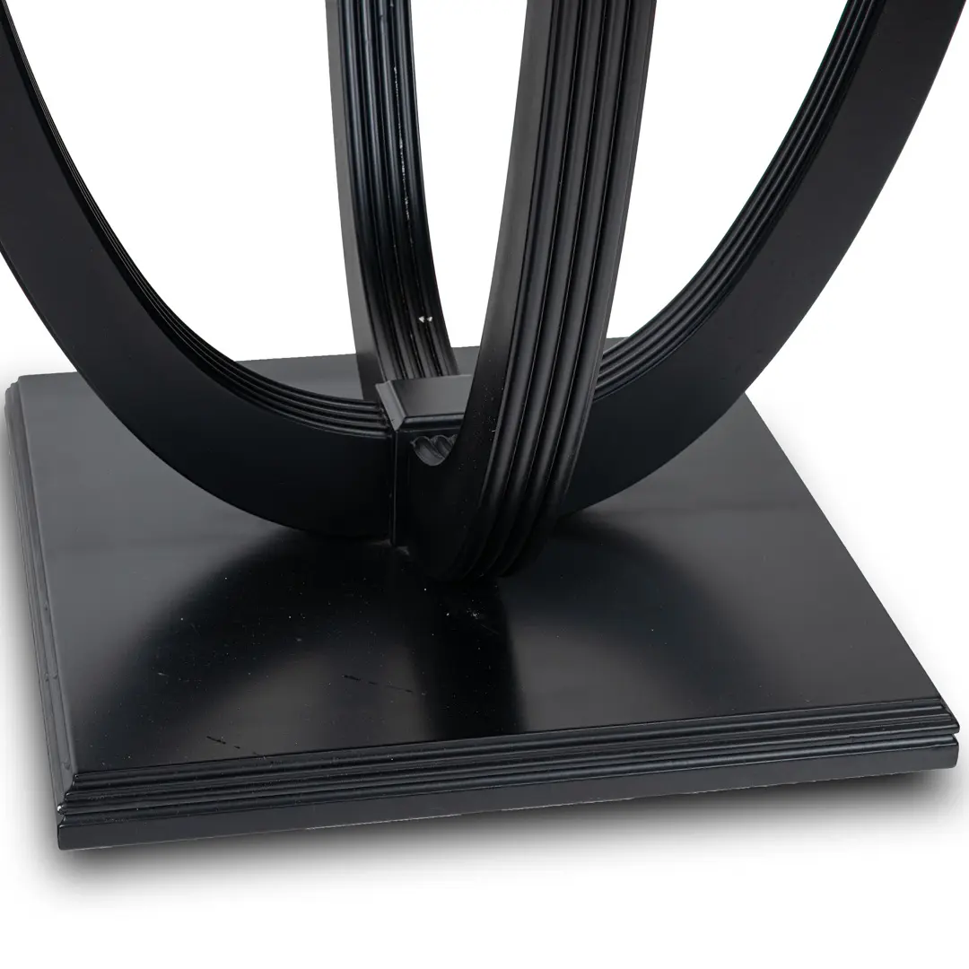 Round Deco Coffee Table Black Laquered from Excelsior Hotel Gallia, 1932 — image 3