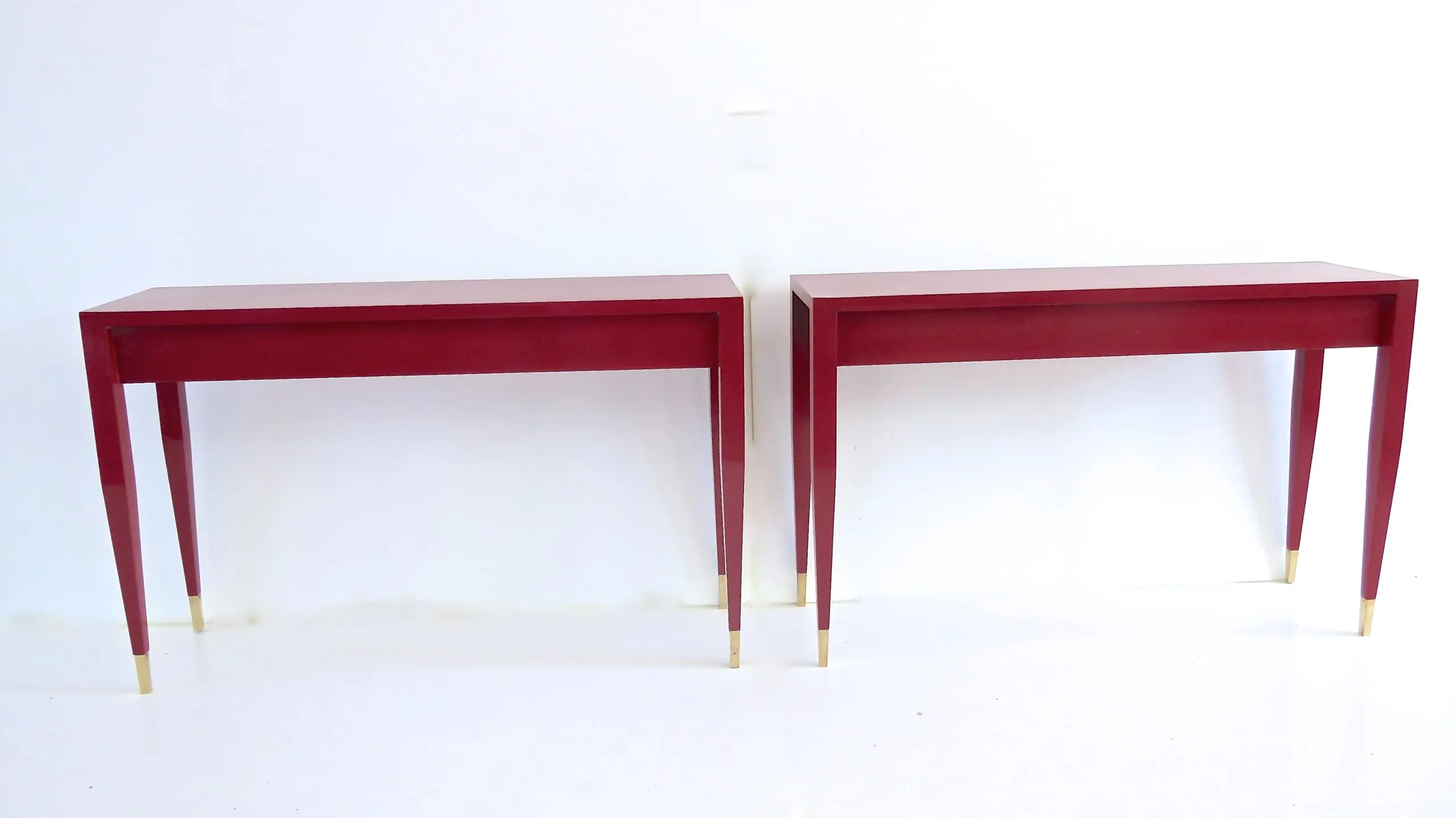 Gio Ponti Pair of Red Laquered Console from Hotel PdP, Roma, 1964 — image 3