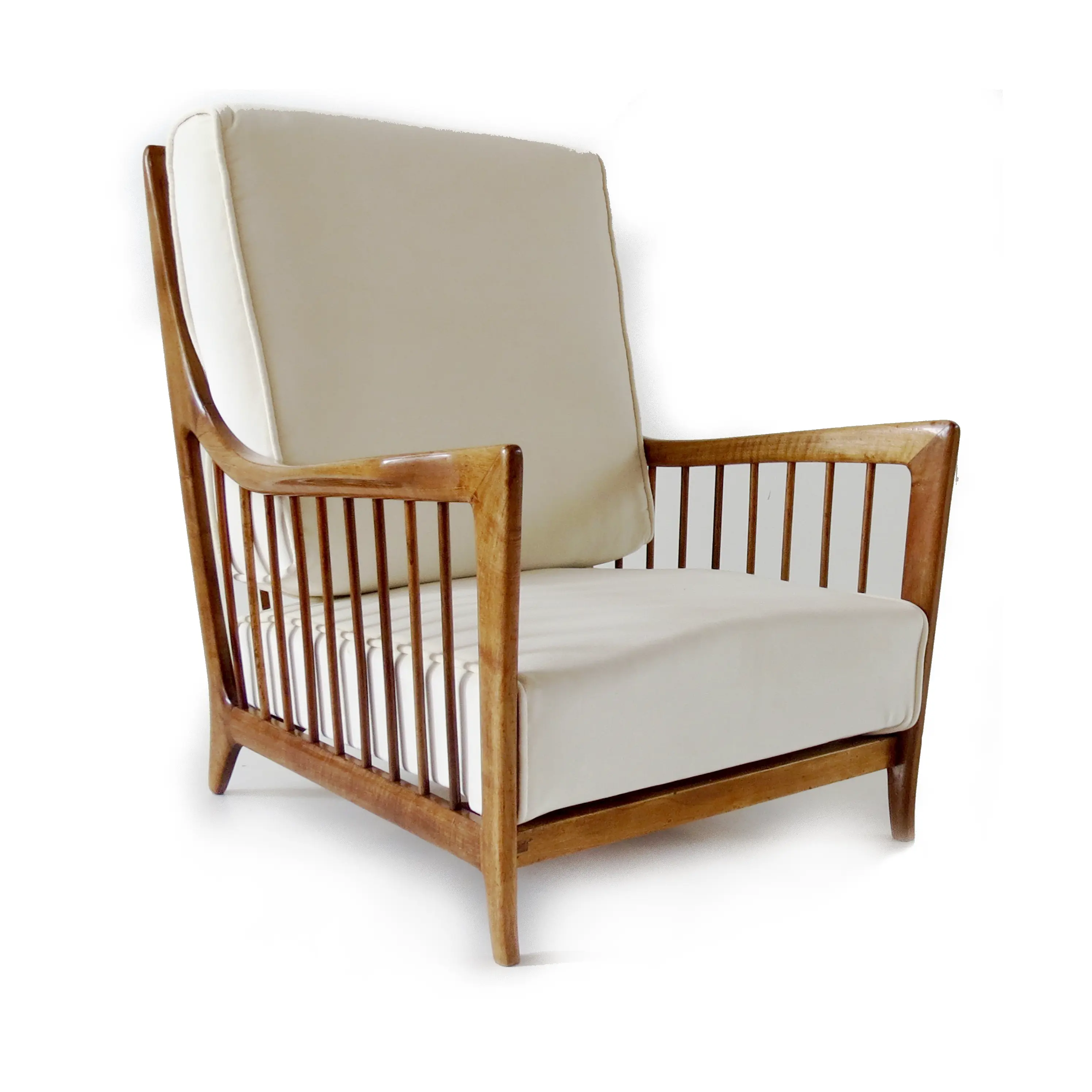 Rare Paolo Buffa White Cherrywood Armchair 118/F, 1950 — image 1