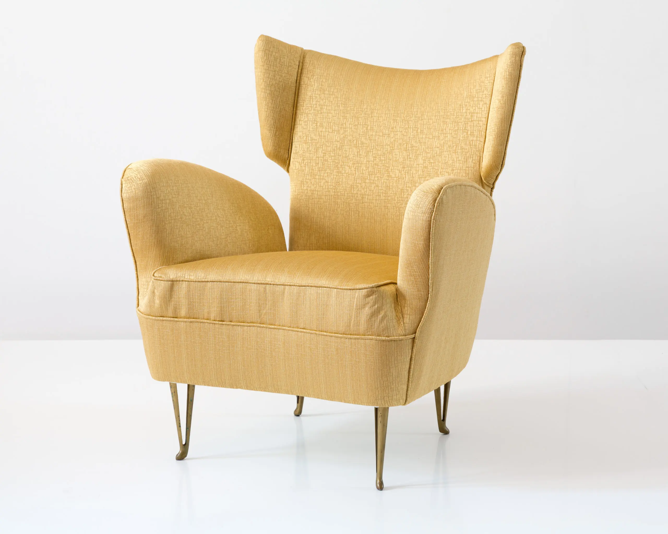 Elegant yellow Armchair by Melchiorre Bega , 1950 — image 3