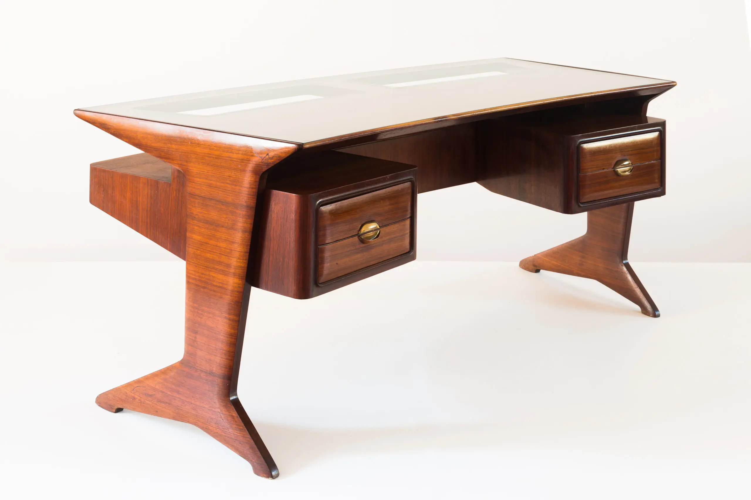 Important curved Guglielmo Ulrich Writing Desk, circa 1945 — image 3