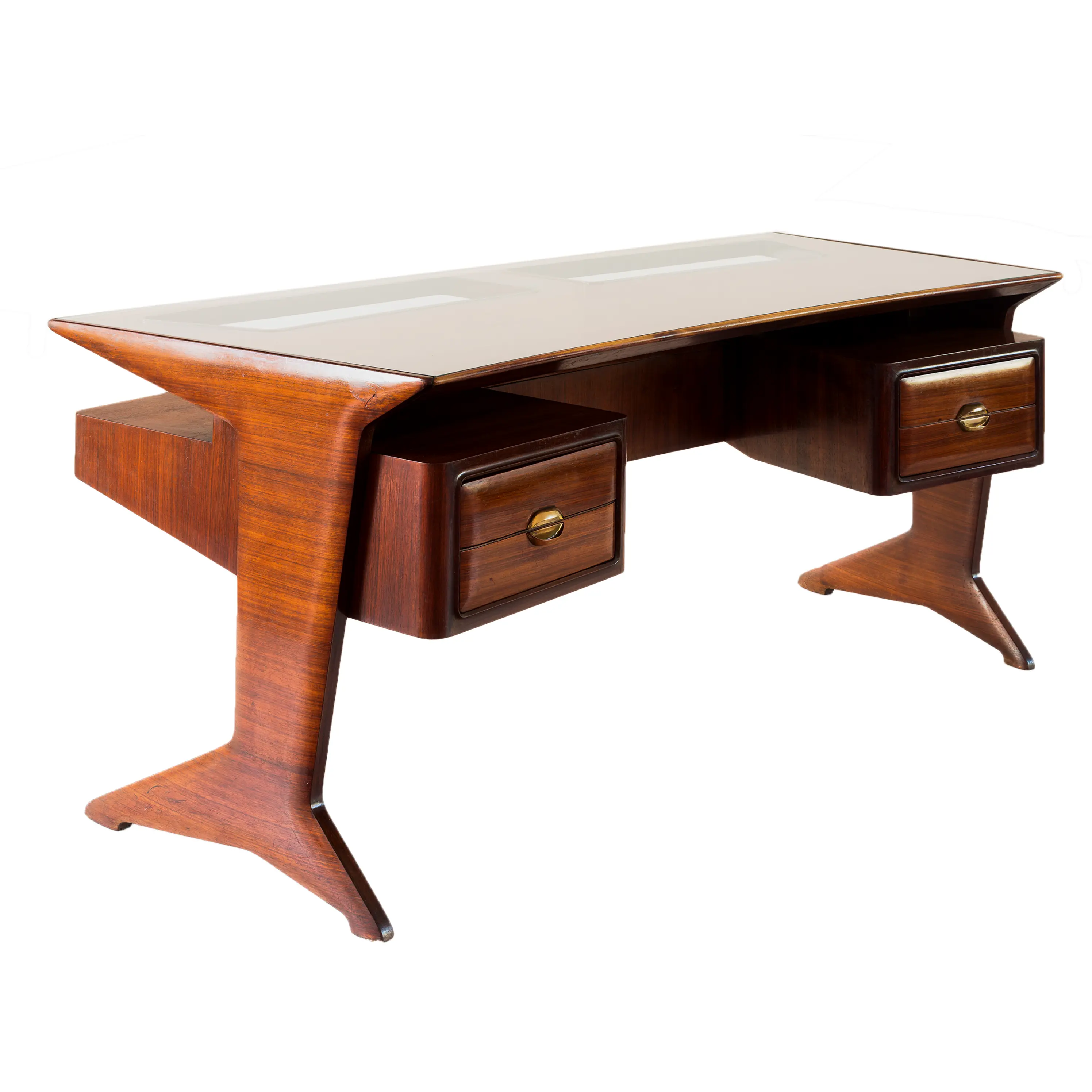 Important curved Guglielmo Ulrich Writing Desk, circa 1945 — image 1