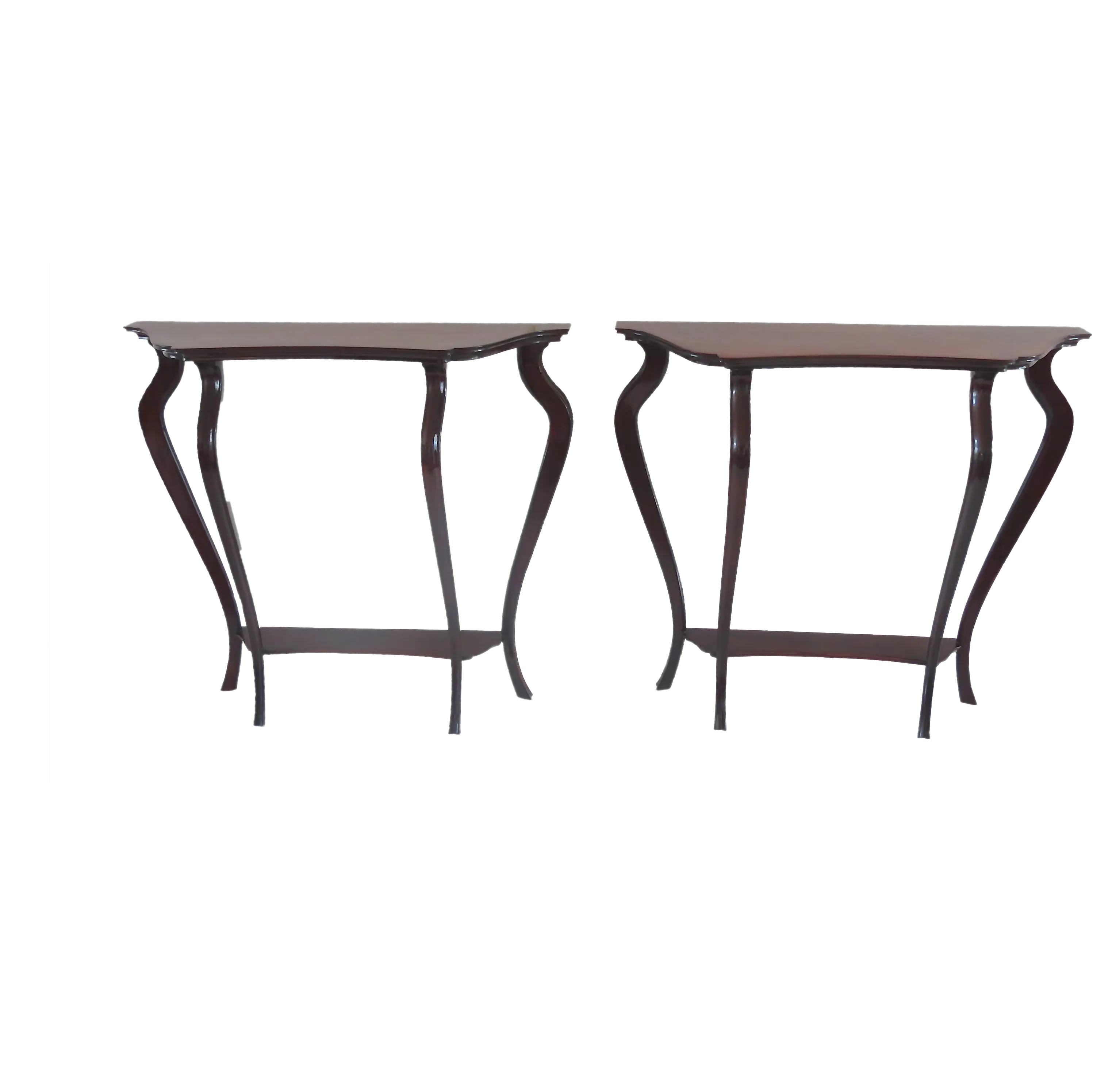 Pair of Unique Walnut Curved Console by Arch. Tempestini, 1951 — image 1