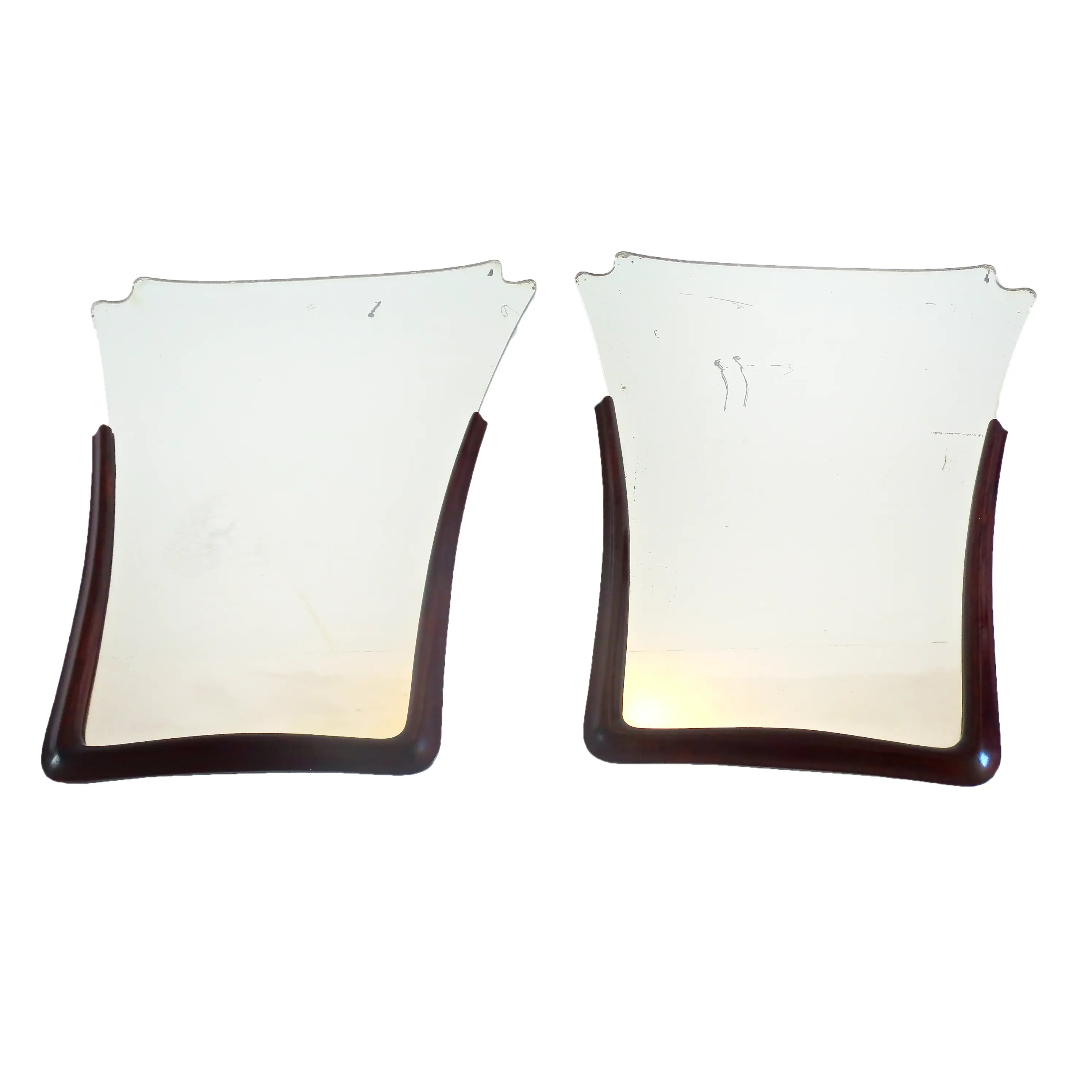 Pair of Unique Walnut Wall Mirrors by Arch. Tempestini, 1951 — image 1